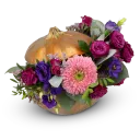 Golden Pumpkin with Flowers